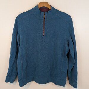 Tommy Bahama Men's Flipshore Half Zip Sweater in Blue/Maroon, Sz XL